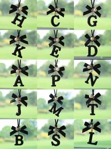 1pc Black Ceramic Letter Car Interior Hanging Decor - one-size - View 10