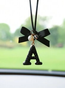 1pc Black Ceramic Letter Car Interior Hanging Decor - one-size - View 5