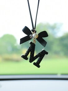1pc Black Ceramic Letter Car Interior Hanging Decor - one-size - View 4