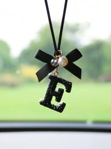 1pc Black Ceramic Letter Car Interior Hanging Decor - one-size - View 7