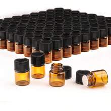 100pcs 1ml (1/4 Dram) Amber Glass Mini Sample Bottles, Essential Oil Vials - Brown - View 7