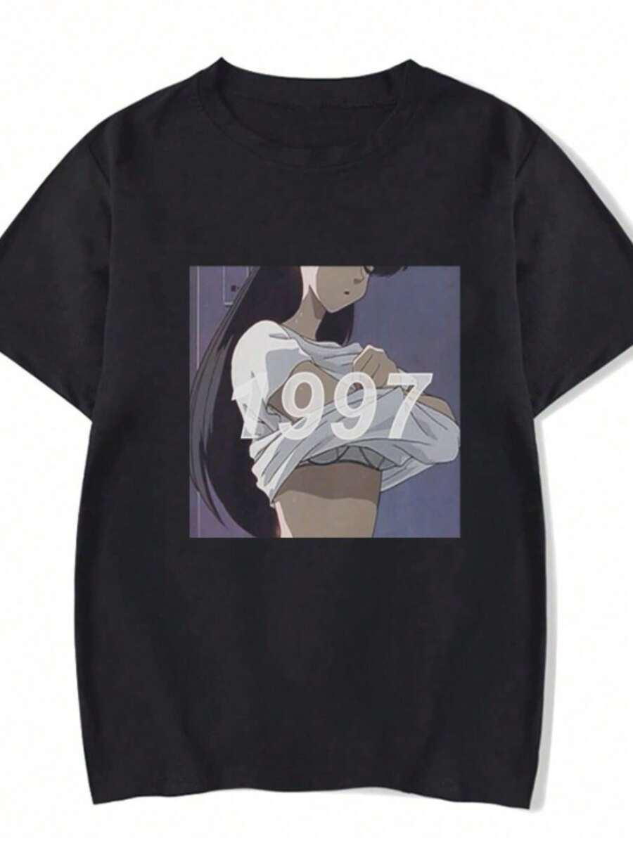 Anime T-Shirt 997 Unisex Character 100% Cotton Streetwear Launch Shipping In Various Colors!! - màu đen - Xem 1