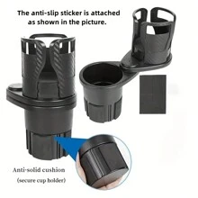 Car Cup Holder Expander For Car Adapter Adjustable Multifunctional Dual Cup Holder With Phone Holder Aromatherapy Organizer - Black - View 10
