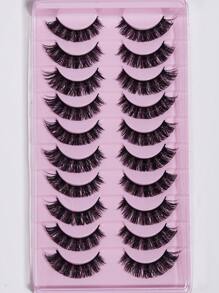 20 piezas/paquete de pestañas postizas suaves, largas, rizadas, gruesas, respetuosas con la piel, no irritantes, reutilizables, adecuadas para extensiones de pestañas,pestañas pestans extensiones de pestañas - Negro - Ver 5