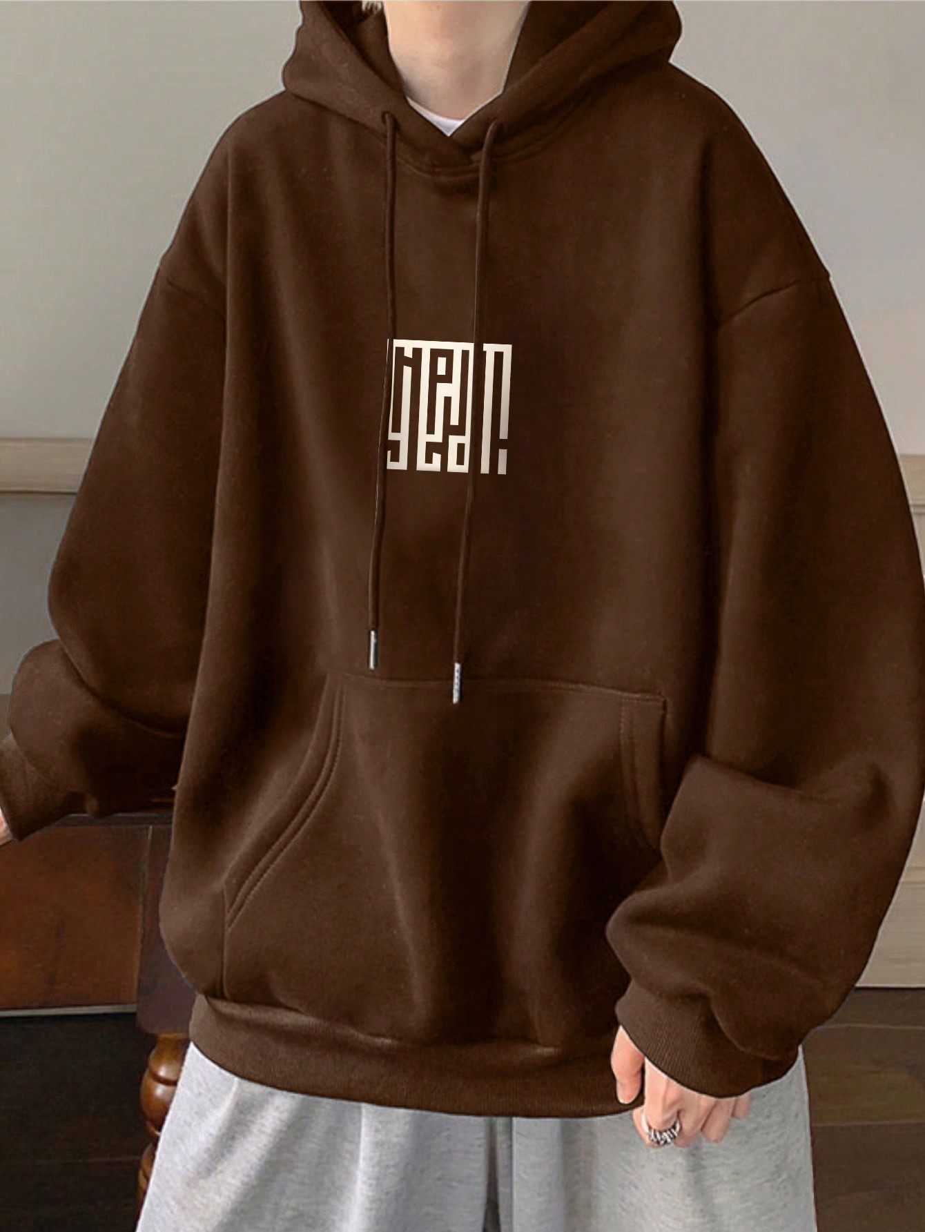 Casual Men Letter Print Hoodie Sweatshirt | Clean Minimalist Perfect Match