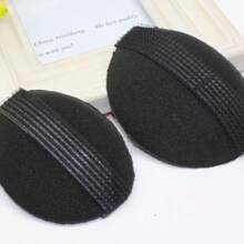 1 件棕色/黑色刘海蓬松发型制作器，隐形蓬松发垫海绵夹，适合女性日常佩戴发饰、美发工具