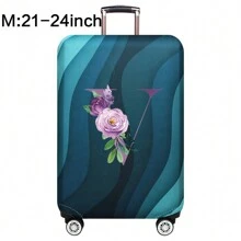 Capas de bagagem, capas de porta-malas, capas contra poeira, 18-32 polegadas, protetor, resistente a arranhões, impressão de corpo inteiro, mala de viagem, capa protetora lavável, acessórios de viagem, suprimentos de bagagem, moda, flor roxa, bolsa para escola, acessórios escolares, material escolar