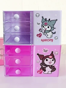 Sanrio Boîte de rangement décorative de Noël en plastique pour le bureau ou le tiroir, avec personnages de Sanrio comme Hello chat, Kuromi, Cinnamoroll et My Melody. Boîte de rangement colorée et organisateur de stylos. (Certaines pièces peuvent être aléatoires)
