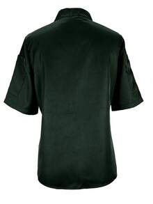 Women Chef Jacket With Stand Collar, Solid Color Spring - Dark Green - View 2