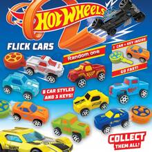 Hot Wheels 官方授权风火轮弹射小车盲盒，随机1个，内含1辆小车和1把钥匙。插入钥匙并按下即可发射，趣味惊喜玩具。共8款小车和3把钥匙可供收集。适合青少年作为圣诞礼物、神秘礼包、朋友礼物、派对小礼品、收藏玩具或圣诞礼物。