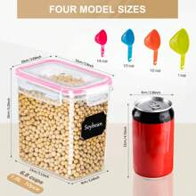 Set di 20 contenitori per alimenti, contenitori in plastica sigillati (10 contenitori + 10 coperchi) contenitori per alimenti con coperchio, set di contenitori per la cucina, piccoli contenitori per congelatore, barattoli per la conservazione, dispenser per alimenti, contenitori per la conservazione, adatti al microonde, alla lavastoviglie e al congelatore, 24 adesivi, pennarelli , Cucchiai, Rosa , 1,6 l