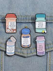 1/5 piezas de broche de esmalte creativo con forma de botella de medicina, insignia de estrella personalizada, regalo de dibujos animados de salud mental, para amigo, médico, enfermera, decoración de solapa, accesorios de vestir, alfiler para ropa, bolso, dije, mochila para la escuela