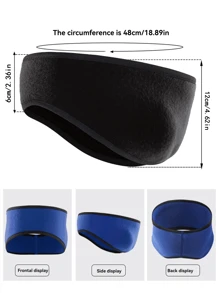 1pc Sports Headband, Plush Ear Muffs Cover, For Men Women Winter Skiing Running Cycling, Ear Warmer & Headband - Multicolor - View 2