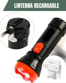 1 Piece Portable Flashlight With Charging, Plug-In Charging And Display, Multifunctional Lighting For Outdoor, Fishing, Hiking And Emergencies A-27 - Black - View 4