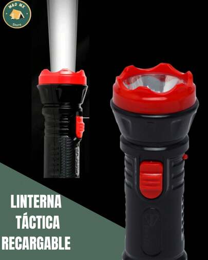 1 pieza Linterna portátil con carga, carga a enchufe y pantalla, iluminación multifuncional para exteriores, pesca, senderismo y emergencias A-27
