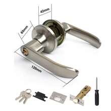 Home Entry Lever Three-Handle Door Lock Set Bathroom Entrance Passage With Key - 25-45mm - View 2