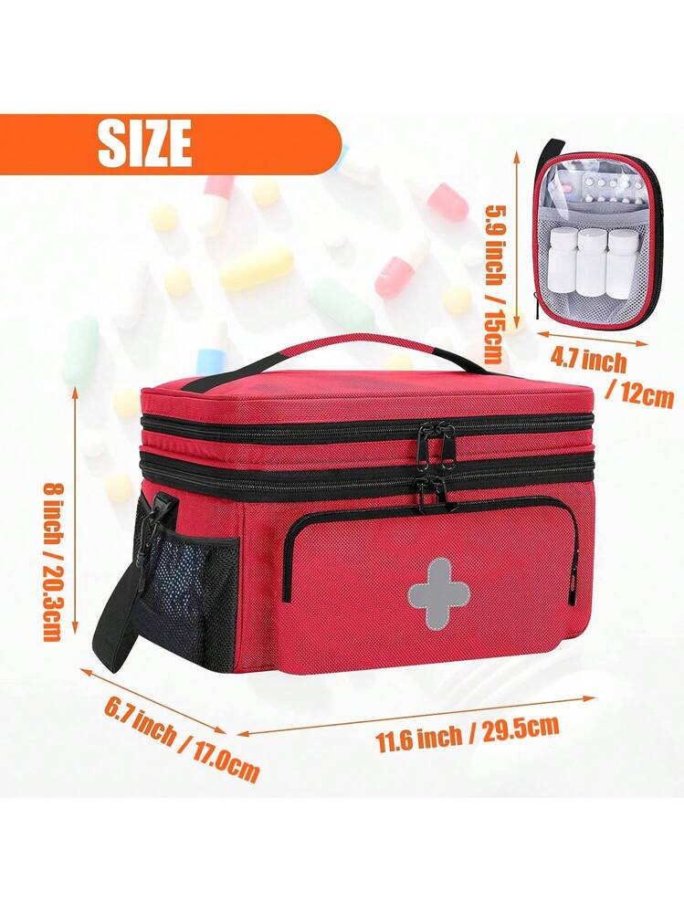 Borse Pronto Soccorso Vuote 2 Pezzi - Impermeabili E Leggere Per Viaggi, Campeggio, Auto, Casa (Rosa)