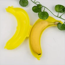 1 件塑料香蕉保护容器盒，户外旅行食品午餐水果储存盒，可爱香蕉架 - 黃色 - 查看 5