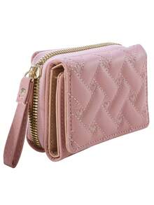 Woman Card Holder Small Ladies Purses Mini Clutch Card Holder Trifold Short Purse Wallet Small Pink