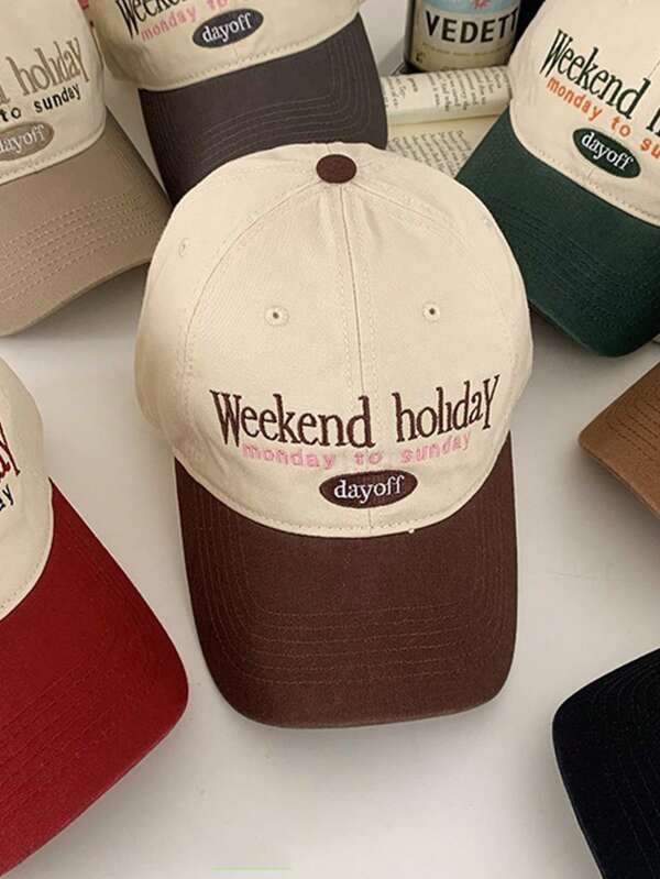 1 pièce Casquette de baseball à motif rétro simple de lettres de vacances, casquette de baseball mode extérieure