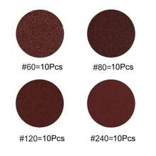 40pcs Sanding Sheets Hook And Loop Mouse Sanding Pads Sander Paper Triangle Discs - 60#/80#/120#/240# - 查看 10