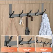 1pc Over The Door Hanger With Hook, Easy To Install, No Need To Punch Holes Hanging Metal Over The Door Hanger, For Hats, Keys, Home Space Saving Storage, For Entrance, Bathroom, Bedroom, Home, Dormitory Bathroom Accessories Bathroom Tools - 多色 - 查看 6