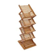 Pop-Up Bamboo Literature Magazine Rack Display Holder Stand