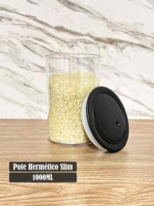 Pot Airtight Closure Elegant Design Food Organizer Kitchen Pantry Black Lid - 黑色 - 查看 3