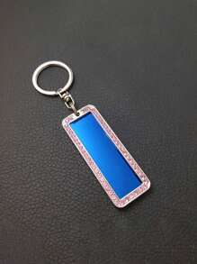 1 Máy Tính Tùy Chỉnh Móc Chìa Khóa Ô Tô Mặt Dây Xanh Thương Hiệu Xanh Thương Hiệu Hình Chữ Nhật Chống Mất Bảng Tên Móc Chìa Khóa Ô Tô - Móc khóa tùy chỉnh - Xem 2