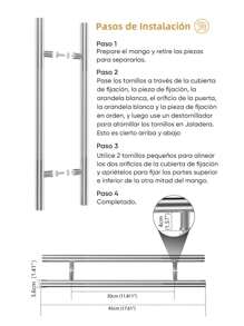 Manija para Puerta, Jaladera Tipo H 45cm Para Puerta Principal - Gris Oscuro - Ver 2
