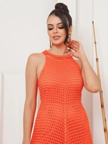 Women Sweater Dresses - Papaya - View 7