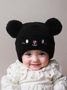 3pcs/Set Baby Boys Knitted Hats, Suitable For Newborns, Toddlers, Children, With Double Pom Pom Decoration, Winter Warm Hats - Multicolor - View 6