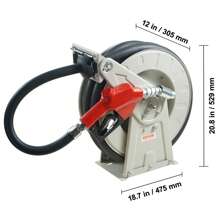 Fuel Hose Reel, 1" X 33', Extra Long Retractable Hose Reel, Heavy-Duty Carbon Steel Construction With Automatic Fuel Nozzle, NBR Rubber Hose For Aircraft Ship Vehicle Tank Truck, 300 PSI - Multicolor - View 8