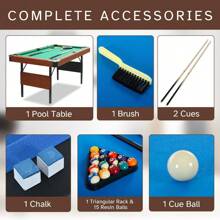 5.5 Ft Portable Pool Table, Billiard Tables, Foldable Pool Table Space-Saving With Billiard Complete Set Of Accessories For Kids And Adults, Indoor Or Outdoor Pool Table - Mocha Brown - View 6