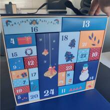 DIY Christmas Advent Calendar - 1pc Paper Advent Calendar Kit With 24 Fillable Boxes, Lid & Multiple Components, Festive Designs For Personalized Holiday Countdown, Gift Giving & Crafting,Christmas Valentine Day