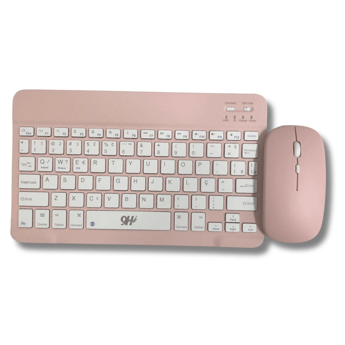 Conjunto Teclado Com Mouse Bluetooth Sem Fio Coloridos Wireless - ROSA - Visão 1