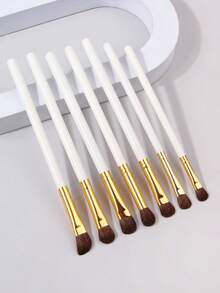 7pcs Horse Hair Eye Makeup Brush Set, Complete Eye Shadow, Nose Contour Brushes - Multicolor - View 14