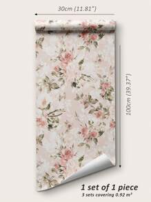 1 Roll Modern Luxury Green Plant/Floral/Animal Wallpaper, Self-Adhesive Wallpaper For Bedroom, Living Room, Bathroom, Waterproof Scratch-Resistant Thicker Wallpaper