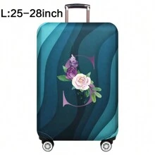Capas de bagagem, capas de porta-malas, capas contra poeira, 18-32 polegadas, protetor, resistente a arranhões, impressão de corpo inteiro, mala de viagem, capa protetora lavável, acessórios de viagem, suprimentos de bagagem, moda, flor roxa, bolsa para escola, acessórios escolares, material escolar