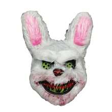 1pc Halloween Rabbit Mask Cosplay Party Prop Plush Bunny Mask, Cute - White - View 5
