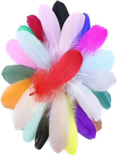 20Pcs 13-18cm-5.2-7.2inch Goose Feathers Plume Diy Headdress Wedding Decoration Home Carnival Centerpiece Crafts Dream Catcher Festival Accessories