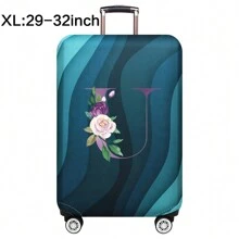 Capas de bagagem, capas de porta-malas, capas contra poeira, 18-32 polegadas, protetor, resistente a arranhões, impressão de corpo inteiro, mala de viagem, capa protetora lavável, acessórios de viagem, suprimentos de bagagem, moda, flor roxa, bolsa para escola, acessórios escolares, material escolar