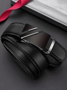 1 chiếc thắt lưng da nam phong cách doanh nhân cổ điển, thích hợp cho trang phục công sở hàng ngày, phụ kiện thu đông, thích hợp cho thanh thiếu niên, thanh niên, nam giới, thường ngày, ngoài trời, thể thao, kỳ nghỉ, quà tặng tốt nghiệp, sinh nhật, trang phục hàng ngày - Bạc - Xem 7