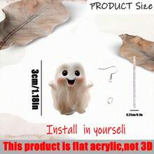 1 对亚克力万圣节性感可爱卡通耳环，适合节日、婚礼、派对、宴会、女性礼物 - 彩色 - 查看 3