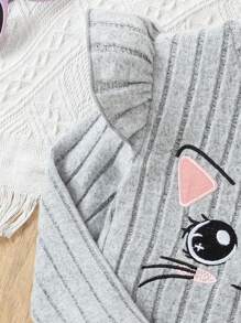 Young Girl Cute Embroidered Pattern Casual Long Sleeve Dress