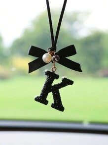 1pc Black Ceramic Letter Car Interior Hanging Decor - one-size - View 22