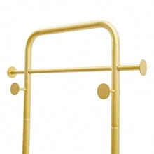 Gold/White Clothes Rack With Shelf, Gold Clothing Racks For Boutiques, Free-Standing Garment Rack For Hanging Clothes,Gold Coat Rack, Small Metal Clothes Rack Heavy Duty, Industrial Clothing Rack Gold - 金色 - 查看 9