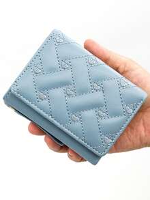 Woman Card Holder Small Ladies Purses Mini Clutch Card Holder Trifold Short Purse Wallet Small Pink