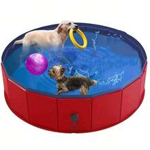PowBear Dog Paddling Pool(160 X 30 Cm) - Portable Dog Pools - Slip-Resistant, And Durable Kiddie Swimming Pool For Kids, Dogs And Cats - Available In 3 Sizes - Red - View 1