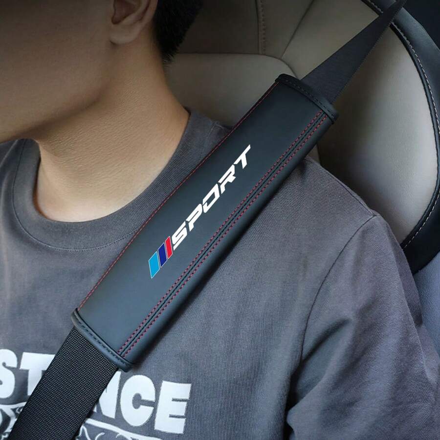 2 Peças Capa de Cinto de Segurança de Carro de Couro para BMW Série 1 3 5 7 2 4 6 X, X1 X3 X5 X6 X4, Proteção de Ombro para Cintos